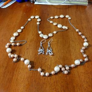 Earrings and a necklace